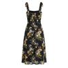 Europäischer und amerikanischer Stil, neue Damenbekleidung, sexy Trägerkleid mit kleinem Blumendruck und seitlichem Schlitz