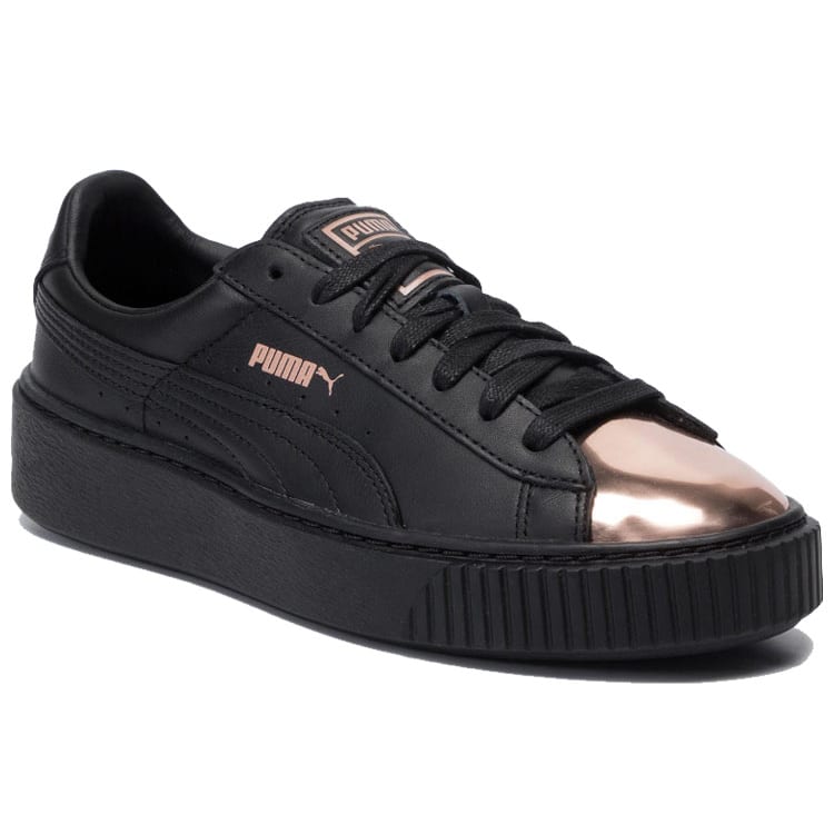 PUMA Basket Platform Metallic PUMA Black Rose Gold Women's 366169-02