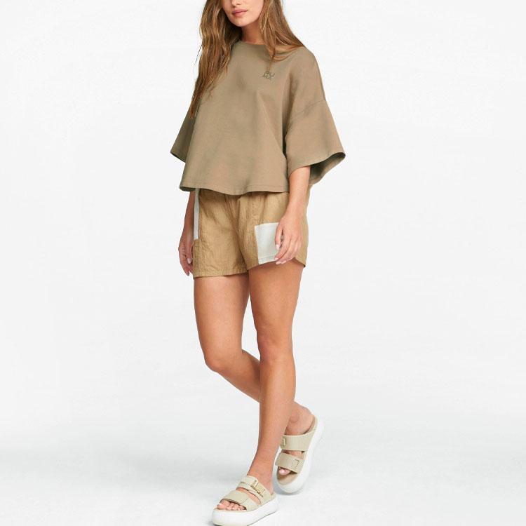 PUMA Infuse Oversized Short Sleeve T-Shirt Women Tops Khaki 535070-63