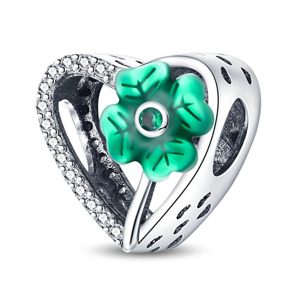 S925 Silver DIY Heart Shaped Charm Pendant Beads For Handmade Necklace Bracelet Jewelry Making Accessories
