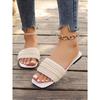Ladies' Multi-layer Sparkling Diamond Toe Cover Sandals -Suitable for Casual, Party, Vacation, Fashionable Black Beach Shoes | Rubber Sole Single Shoe