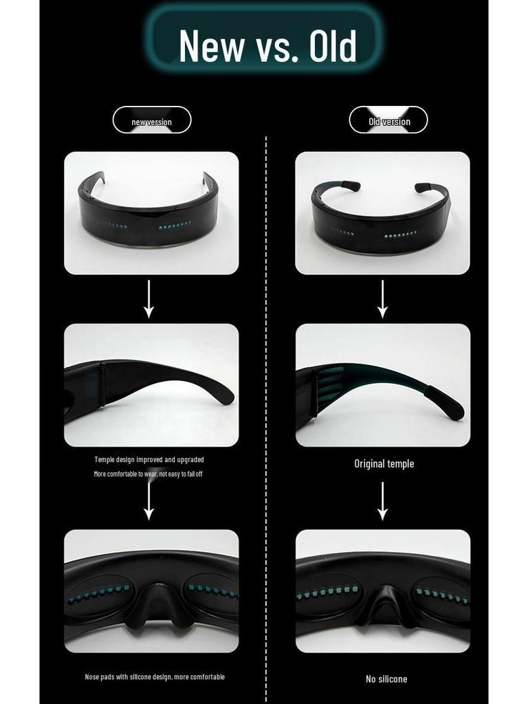 LED Techy Leuchtbrillen mit Bluetooth-App-Steuerung für Partys und Veranstaltungen