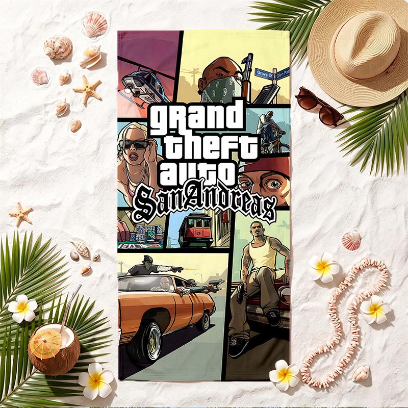 Asciugamano Morbido da Spiaggia Grand Theft Auto Asciugamano Elegante da Spiaggia e Piscina per Vacanze Estive al Mare Viaggio