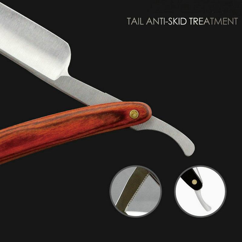 Premium Stainless Steel Straight Edge Barber Razor: Sharp, Folding, Professional Manual Shaver for Precision Beard Shaving