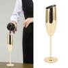 Vergoldetes Glas mit langem Stiel 304 Edelstahl Gold Champagnerglas Metallkelch Hochzeitsparty