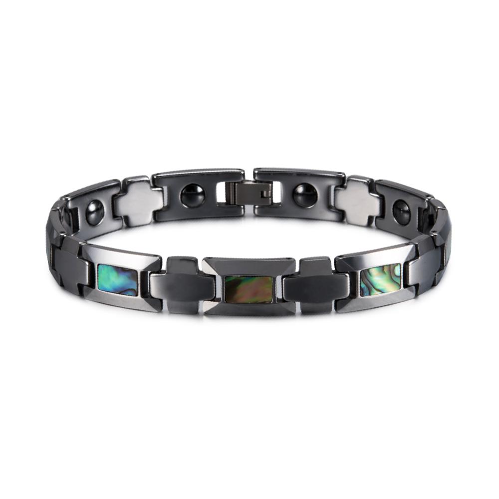 Tungsten Magnetic Bracelet Men Anti-scratch Cross Shell Magnetic Bracelet Benefits Male Energy Tungsten Carbide Bracelet for Men