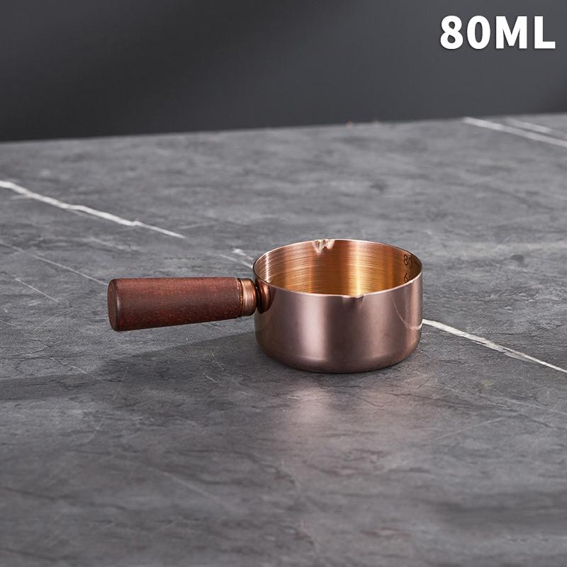 1Pcs Stainless Steel Sauce Cup Western Sauce Cup Steak Dressing Cup Wooden Handle Tomato Salad Dipping Saucer Kitchen Tool