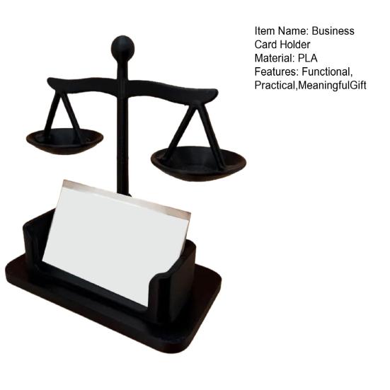 Suport Cărți de Vizită Balanța Justiției Suport Card Practic Decorativ Organizator de Birou pentru Cabinet Avocatură & Uz Profesional