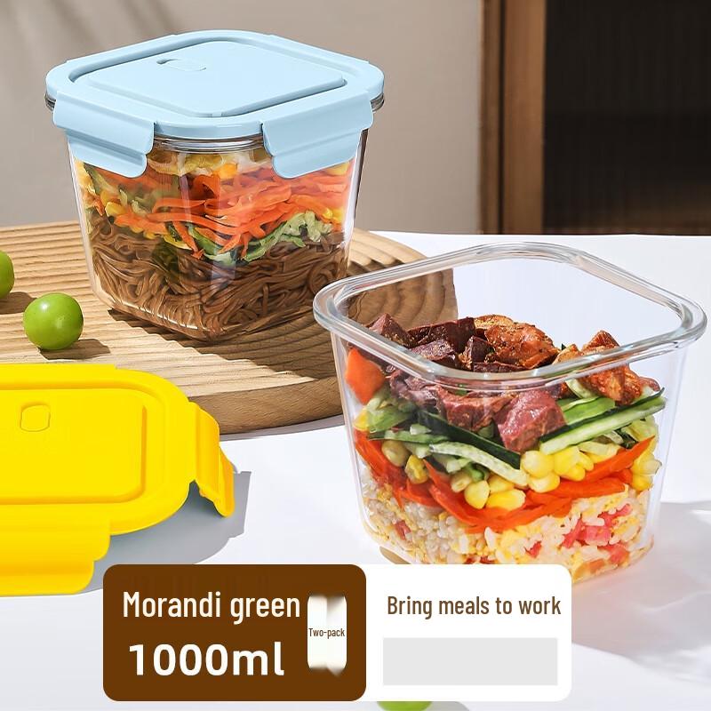 ZISIZ Square Glass Soup Bowl Set