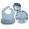 Children's Silicone Cutlery & Dinner Set: Bib, Spoon, Fork, Smiley Plate, and Bowl