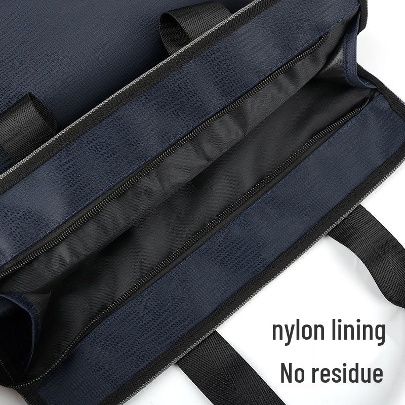 Waterproof Oxford Cloth A4 Document Tote Bag with Double Layers for Conference and Study