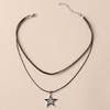 Novel Hollow Star Pendant All-matched Clavicle Chain Leathers Rope Neck Chain