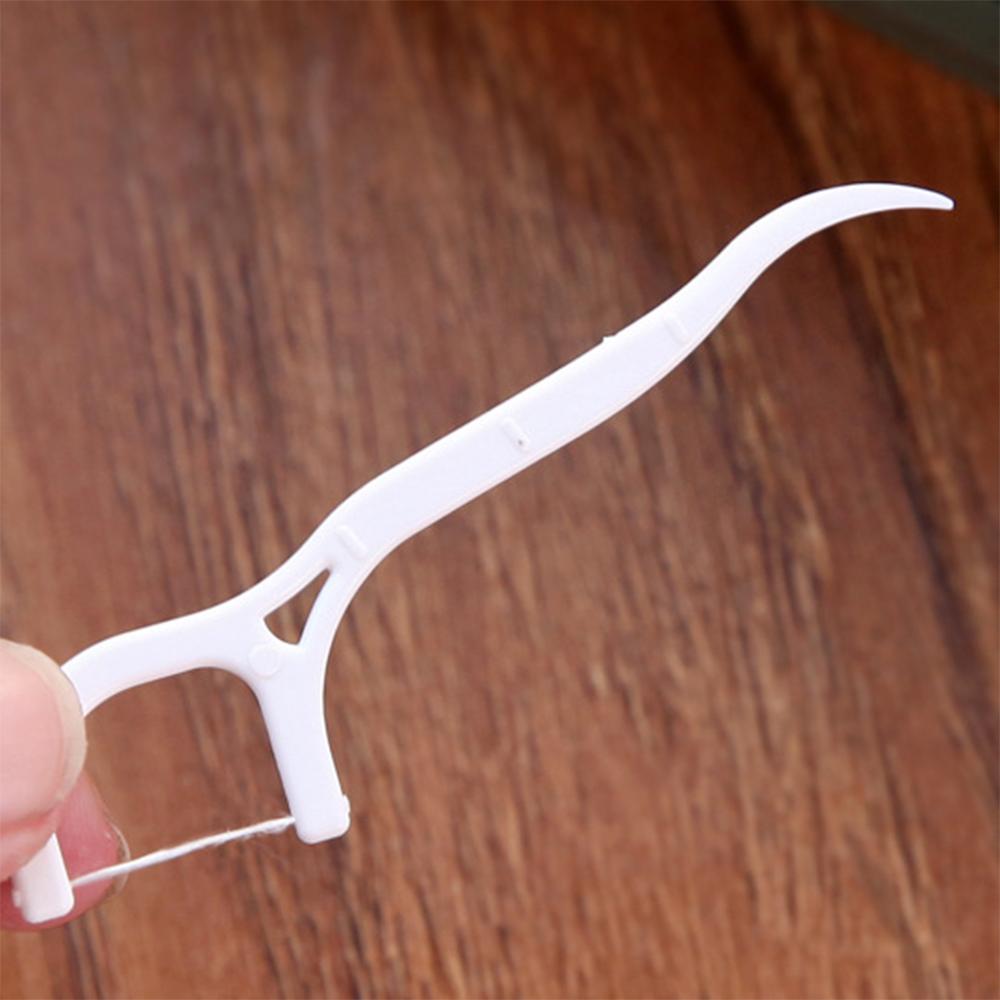 100PCS Disposable Toothpicks Dental Floss Sticks Cleaning Dental Floss Interdental Brush Tooth Stick Oral Health Cleaning Dental