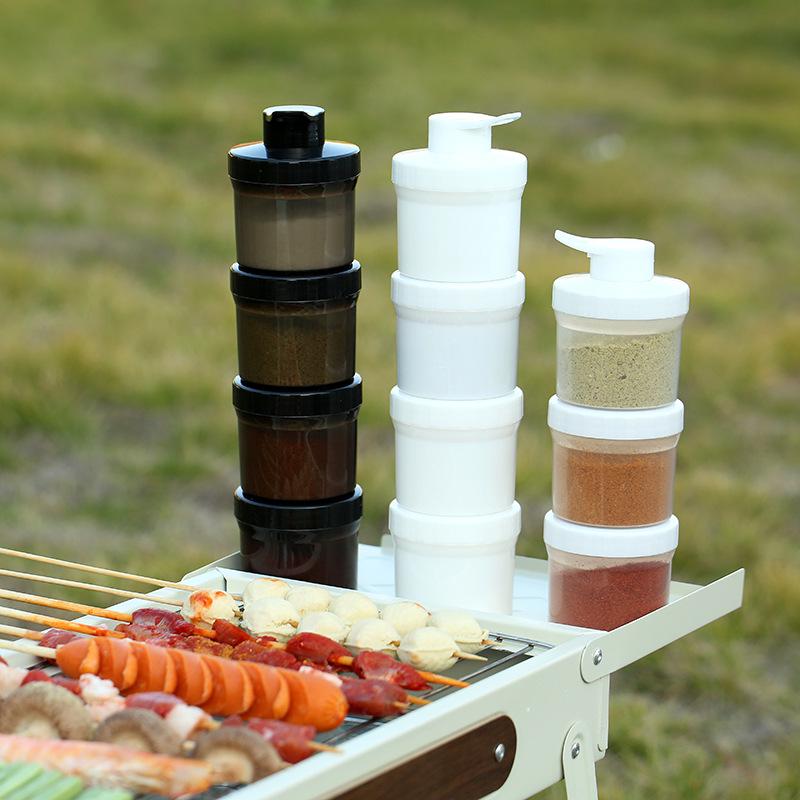 Portable Stackable Seasoning Box Set for Travel, Camping, and Picnics Single чёрный