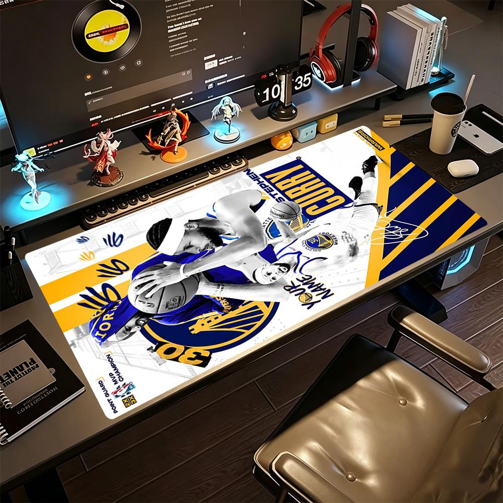 Basketball Player Action Customized Name Mouse Pad Keyboard Pad Computer Desk Mat Non-Slip Rubber Bottom Office and Gaming Desk Decoration