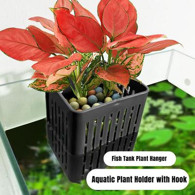 Hook Design Aquarium Basket Hydroponic Basket for Fish Tank Aquarium Plant Holder Heat-resistant Hydroponic Basket Hanging Fish Tank Planter Cups