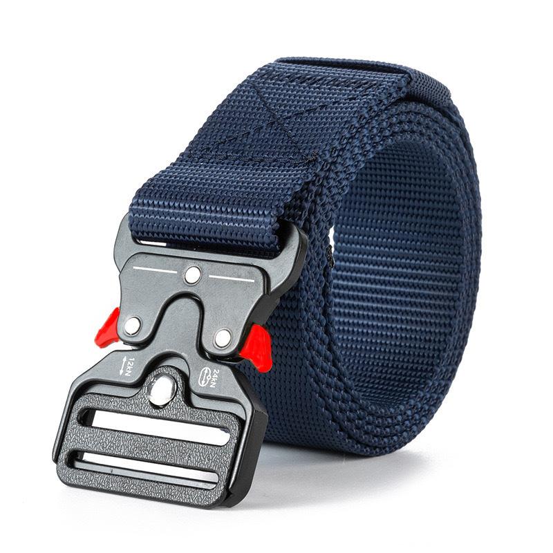 Cross-border Tactical Woven Belt with Automatic Buckle, Convenient for Outdoor Activities, Quick-release, Workwear Style, Casual Nylon Belt