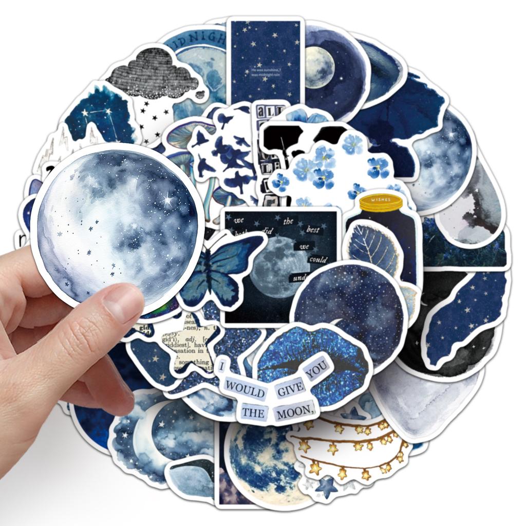 50 Regen Nacht Graffiti Aufkleber Kreatives Aquarell Wind Nacht Frisch Dekorativ Notizbuch Koffer Guka Aufkleber