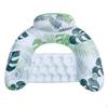 Inflatable Lounger with Canopy Leaf Print Design Lounge Chair Foldable Water