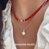 S925 Sterling Silver Mother-of-Pearl Four-Leaf Clover Necklace for Women, Stylish Korean Clavicle Chain with Cute Design
