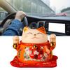 Lucky Cat Coin Bank 4.5in Exquisite Cute Bring Luck Good Wish Ceramic Fortune Cat Saving Pot Desk
