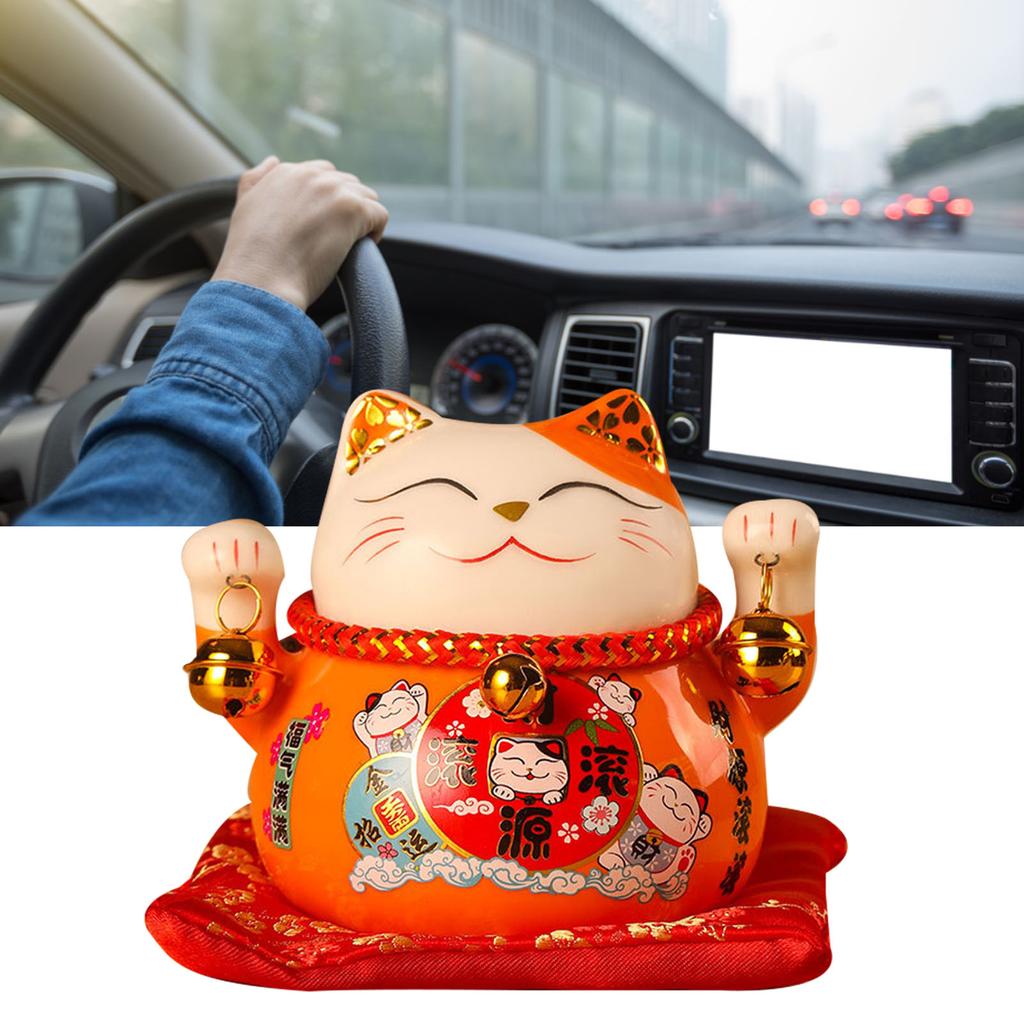 Lucky Cat Coin Bank 4.5in Exquisite Cute Bring Luck Good Wish Ceramic Fortune Cat Saving Pot Desk