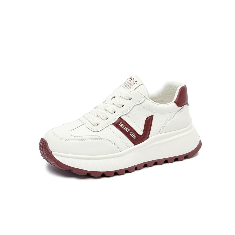 Foam Sole Leather Forrest Gump Shoes 2025 Spring New Thick Sole Heightening Sports Shoes Casual Women's Shoes Versatile Little White Shoes