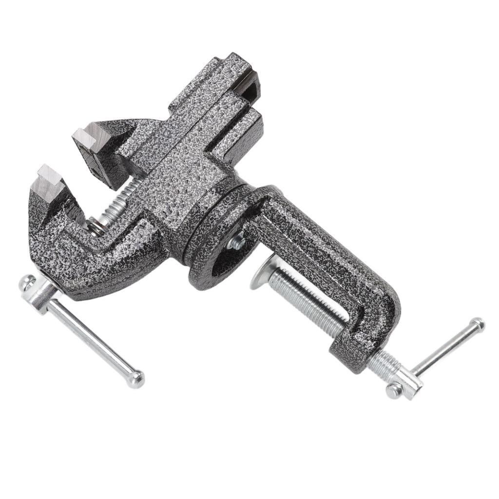 Bench Vise 360 Degree Rotating Cast Steel Small Clamp On Table Vise for Woodworking Jewelry Making