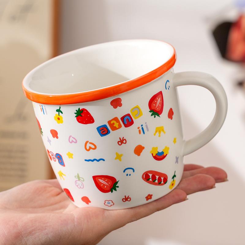 Kreative Lustige Ausdruck Keramiktasse mit Deckel Große Kapazität Kaffeetasse Für Zuhause Wohnzimmer Büro Frühstück Milchbecher
