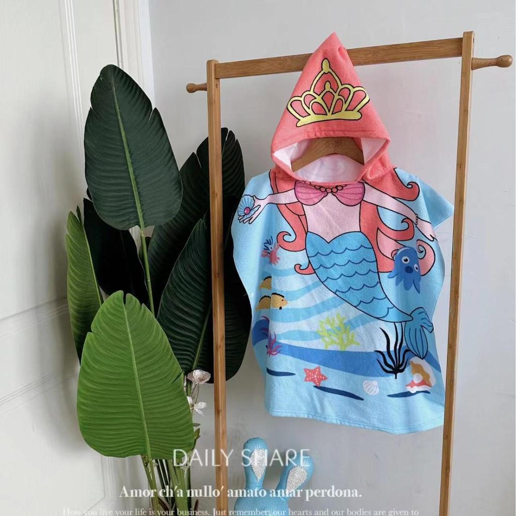 Adorable Cartoon Baby Bath Poncho - Soft, Skin-Friendly, Non-Shedding, Quick-Dry, Absorbent Towel