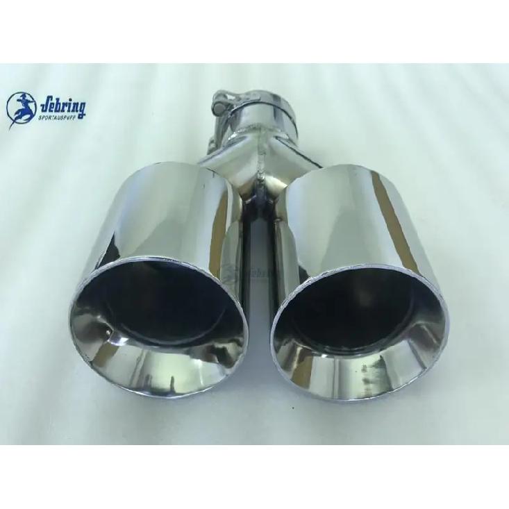 Universal Dual Stainless Steel Exhaust Pipe Muffler Car Accessory Modification Double Skew Steel Automobile Part