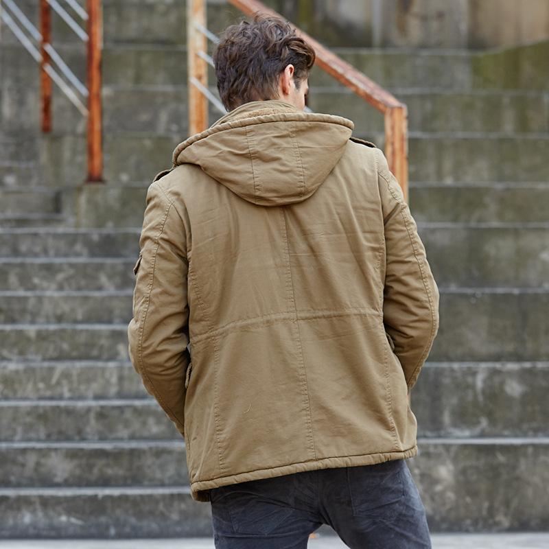 Winter Men's Clothing Medium and Long Velvet Warm and Cold-proof Men's Casual Jacket, Large Size Loose Cotton-padded Coat