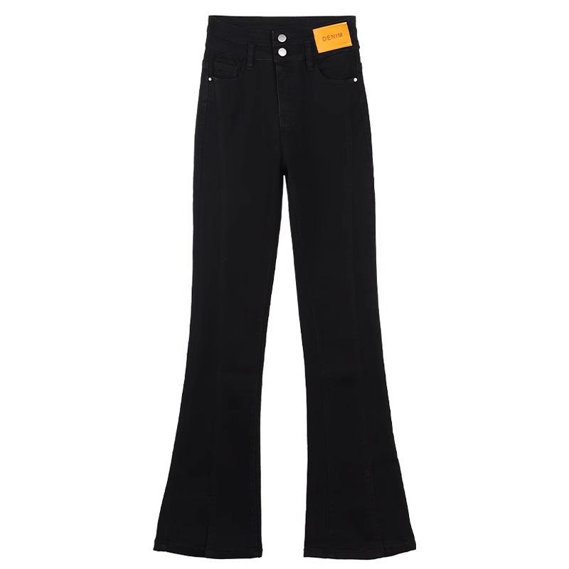 2025 Women's High Waist Black Stretch Slimming Flare Pants