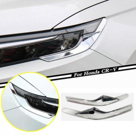 For 2023 Honda CR-V CRV ABS Chrome Look Front Headlight Lamp Eyebrow Strips Trim