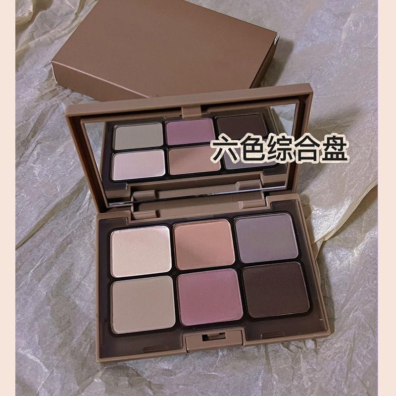 6-Color Matte Eyeshadow & Face Palette, All-in-One Blush Contour Highlighter Makeup Kit, Earth Tone Daily Makeup for Beginners & Students