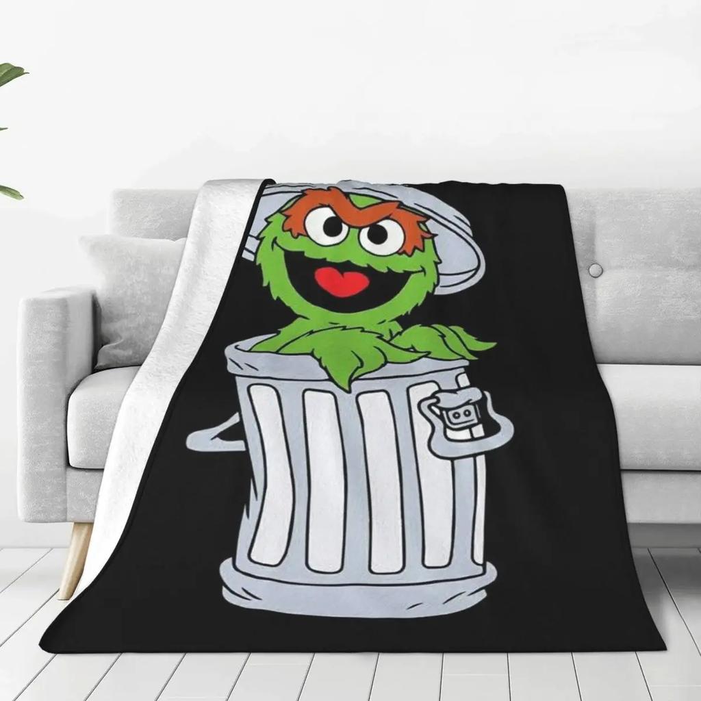 Custom Cookie Monster TV Theme Fleece Throw Fashion Blanket for Bed Couch or Outdoor Use  Soft and Warm Flannel