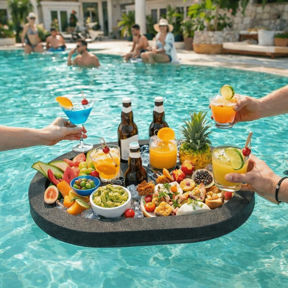 Multi-Hole Swimming Pool Floating Tray Waterproof Pool Drink Float Drink Floating Tray  Resort