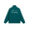 Li-Ning Sports Fashion Series Stand Collar Loose Cardigan Sweatshirt Unisex Outerwear Green AWDS915-4