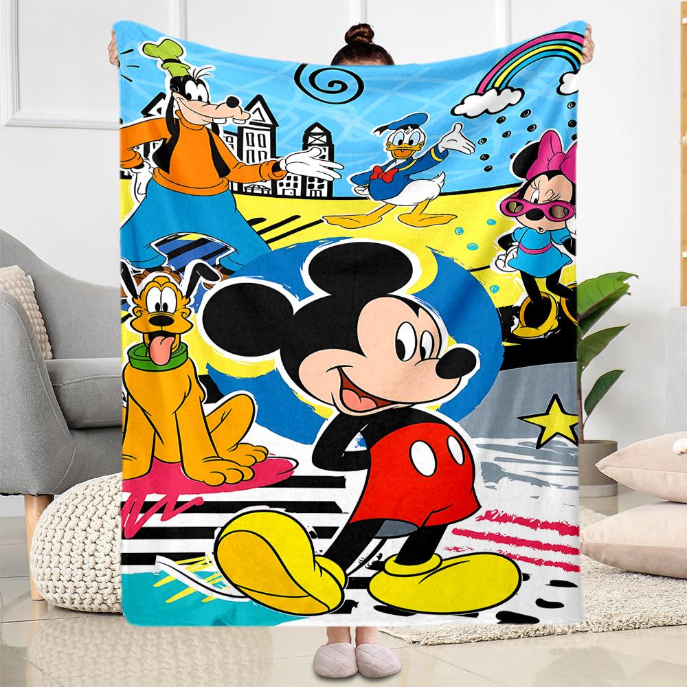 Mickey Mouse Castle Fantasy Blanket Soft & Cozy Perfect for Bed Sofa Seaside All-Season Use Digital Print Ideal Gift for Friends Family Couples Picnic