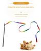 Rainbow Double Sided Cat Wand Toy Long Stick Durable Interactive Teaser Stick Bite Resistant Flexible Play Toy For Kitten Cats