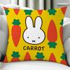 Animation Cute M-Miffy-Es Cushion Cover Birthday Anniversary Gifts Double Sided Printed Zipper Cushion Cover Soft Skin Bedding