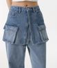Musinsa Standard Woman Women'S Front Open Denim Cargo Mini Skirt [Light Indigo]