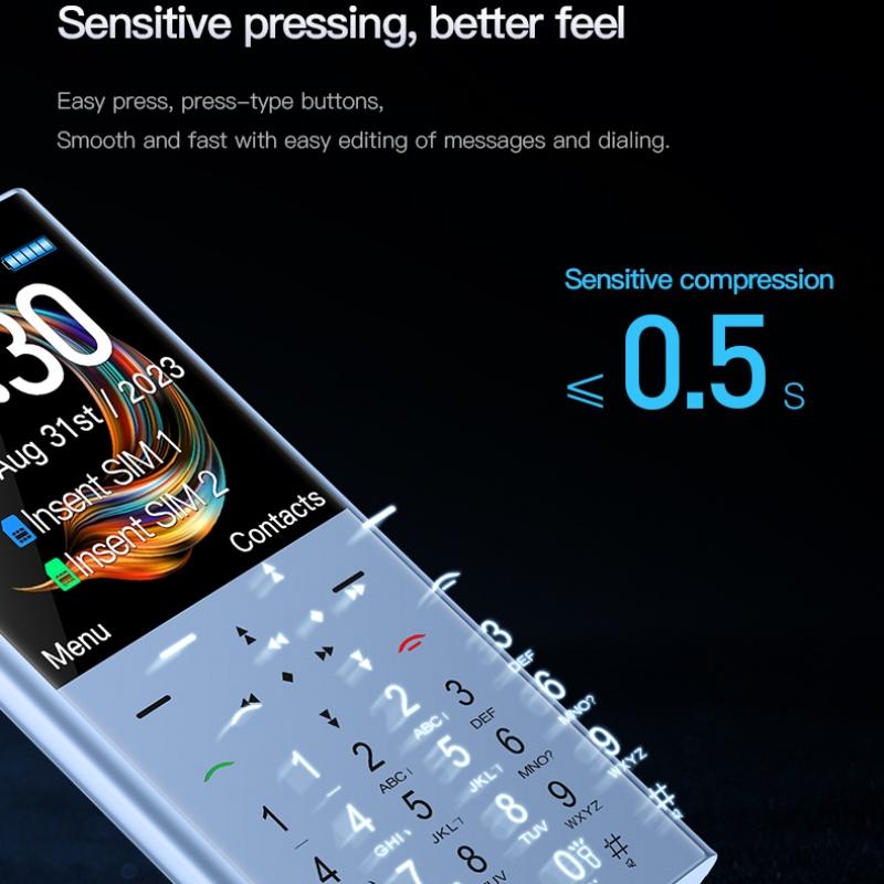 New I23 Elderly Feature Phone 1.77Inches 64MB RAM 64MB ROM FM Radio Flashlight Vibration Type-C 1400mAh Dual SIM Mini Card Small Mobile Phone