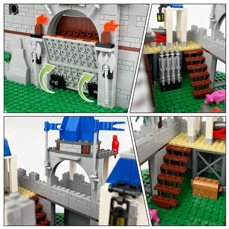 Medieval Knight's Castle Modular Buildings Creative Construction Castle Building Blocks Sets Bricks Toys Room Decor Gifts