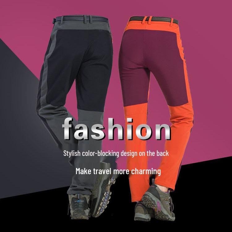 Pantaloni Softshell Unisex pentru Exterior, Rezistenți la Vânt, Călduroși, pentru Drumeții - Impermeabili, Respirabili, cu Fleece, pentru Toamnă și Iarnă