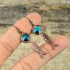 Indicolite Earring Electroformed Copper Earrings Electroformed Jewelry Gemstone Earring Handmade Copper Jewelry Fish Earrings Gift For Women