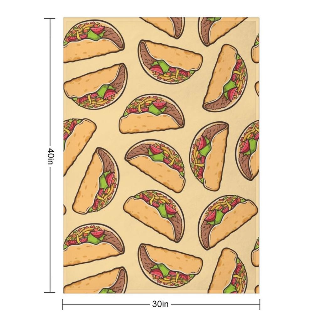 Taco Pattern Throw Blanket Soft Plaid Thin Blankets For Baby Softest Blankets