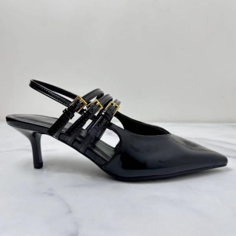 New Arrival Women's Sandals with Buckle Strap High Heels Elegant Pointed Toe Stilettos Summer shoes White Party Dress