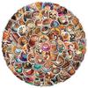 50 Pieces Kawaii Cute Cartoon Coffee Stickers DIY Toy Gift Decorative Graffiti Decal For Phone Luggage Laptop Bottles Scrapbook Waterproof