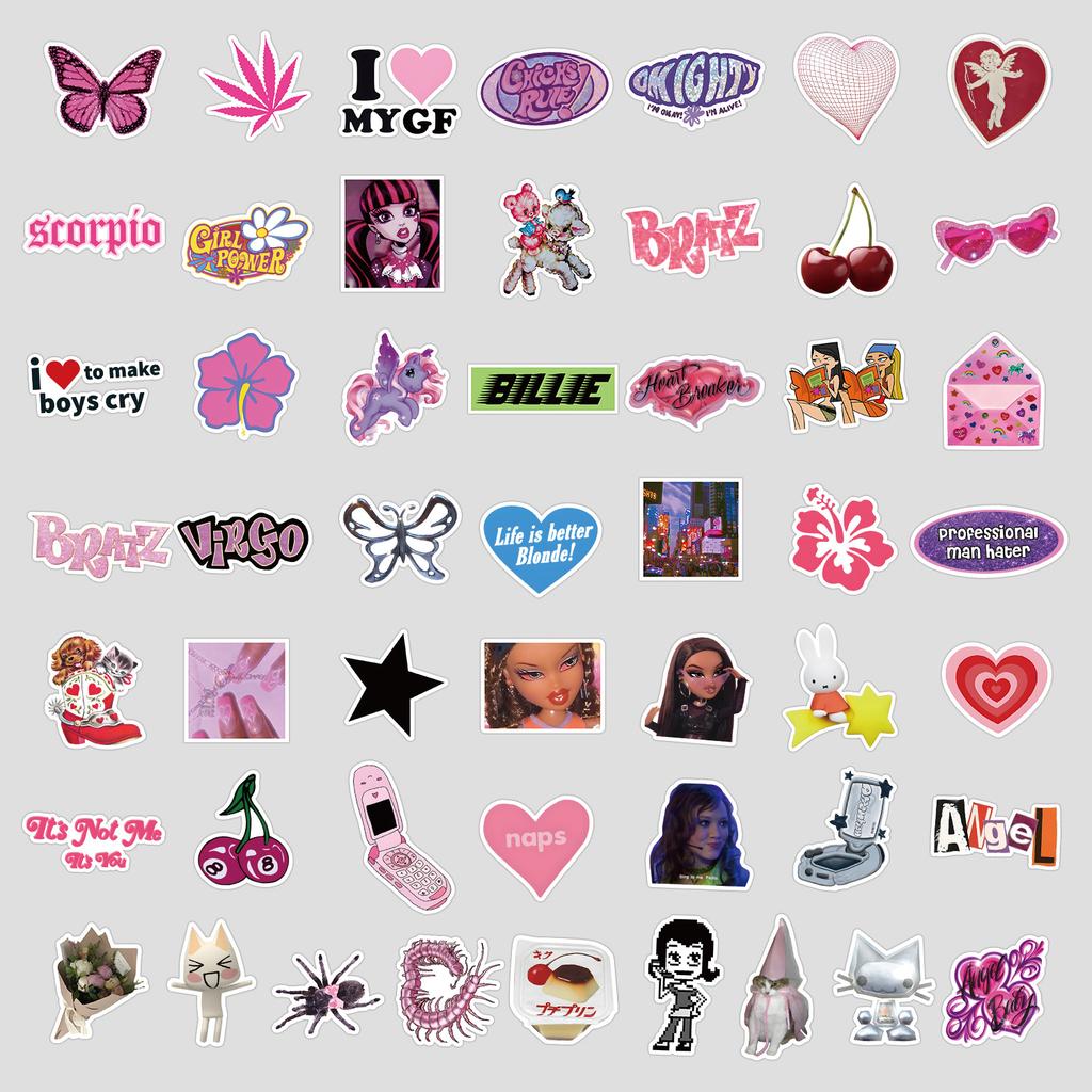 50 Trendy Series Graffiti Stickers for DIY Stationery, Water Cups, Computers, Skateboards, Waterproof Decorative Stickers